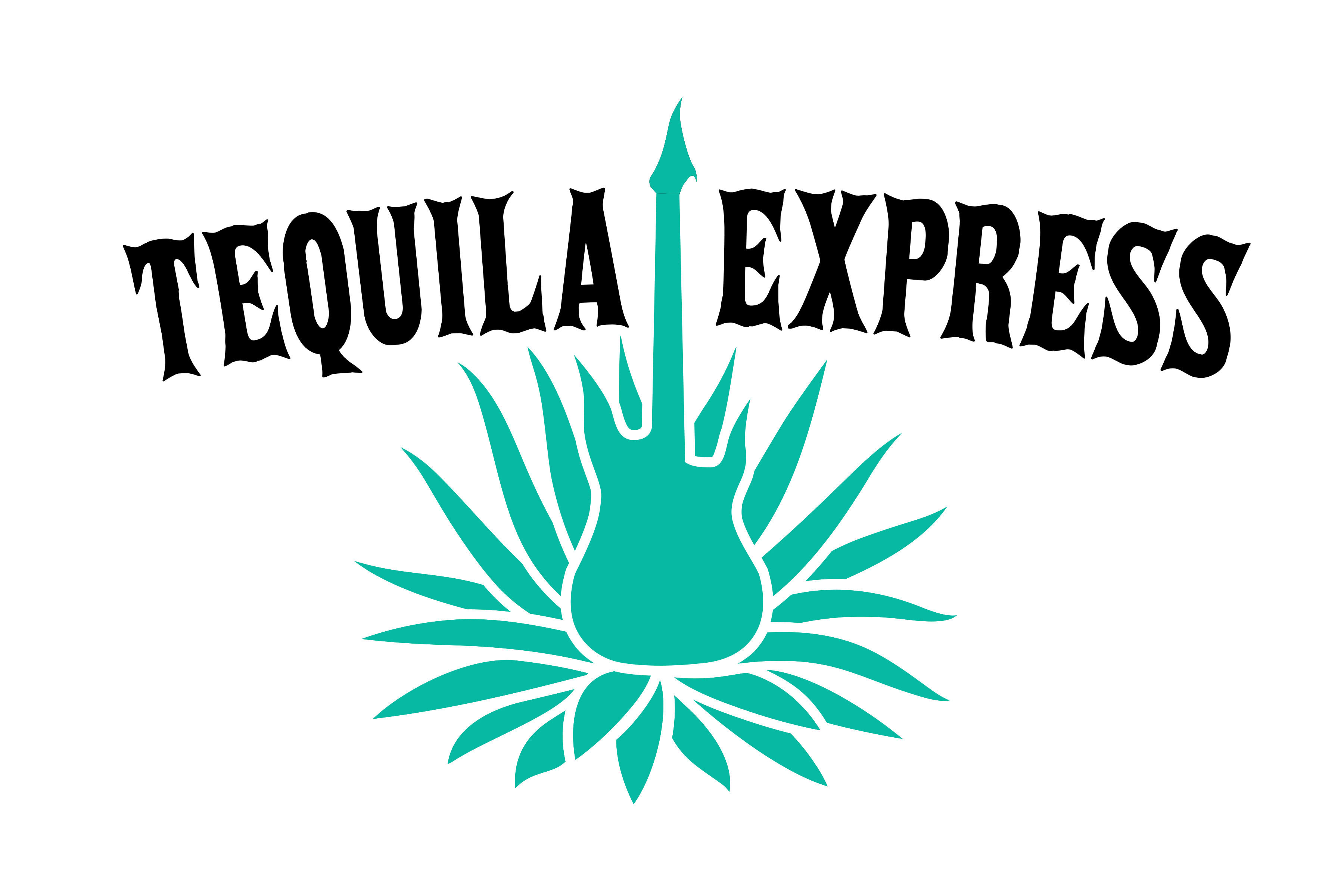 Tequila Express Logo Blue Agave Black Letters